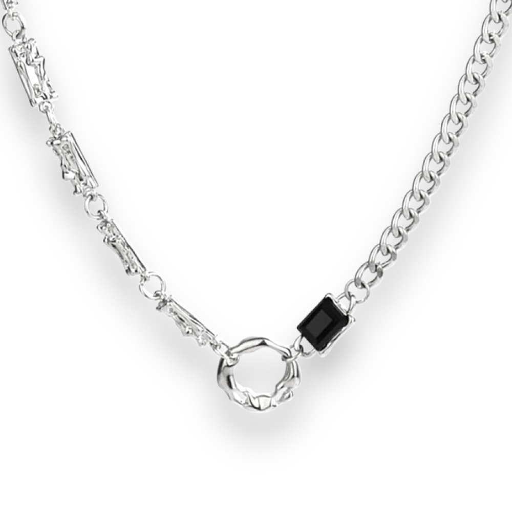 Ring Pendant Necklace for Men Women Streetwear Unisex Hip Hop Style